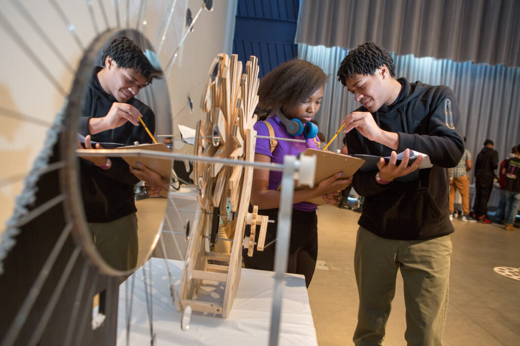 students learning